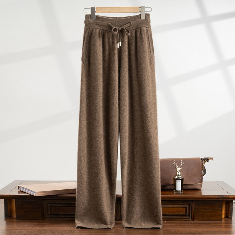 Men's Elastic High Waist Business Versatile Casual Loose Wide Leg Straight Pants