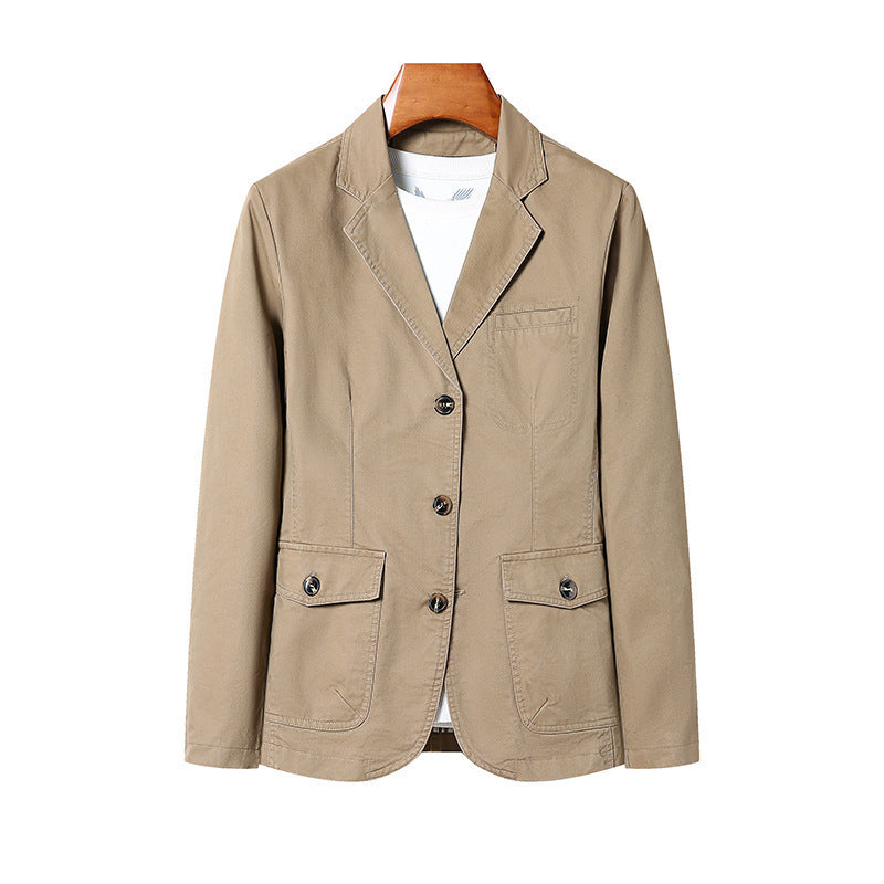 Men's Casual Loose Washed Cotton Business Coat