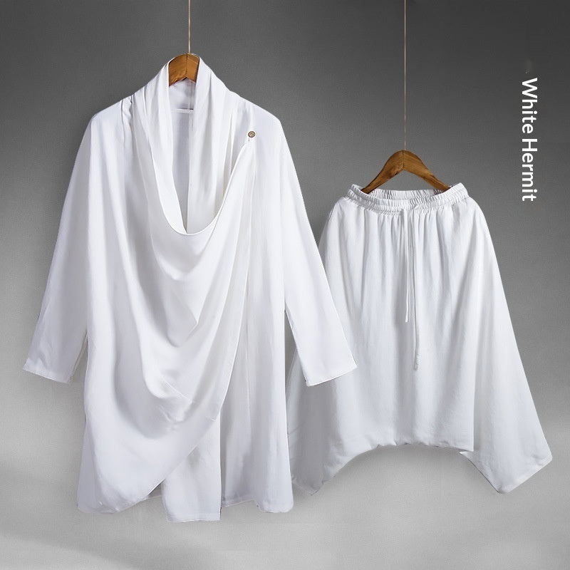 Men's Suit Retro Cotton And Linen Monk Robe