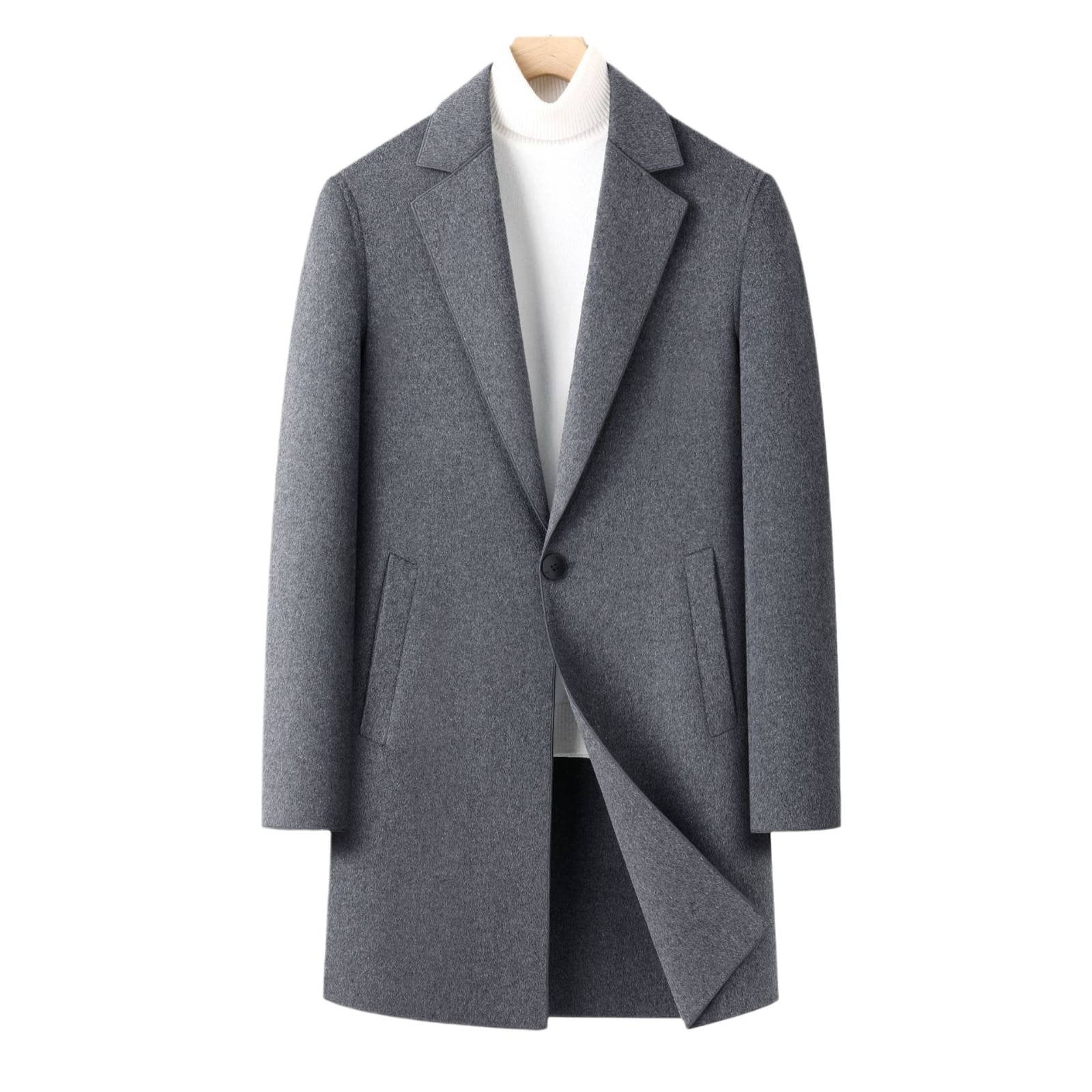 Autumn And Winter Men's Wool Double-faced Overcoat
