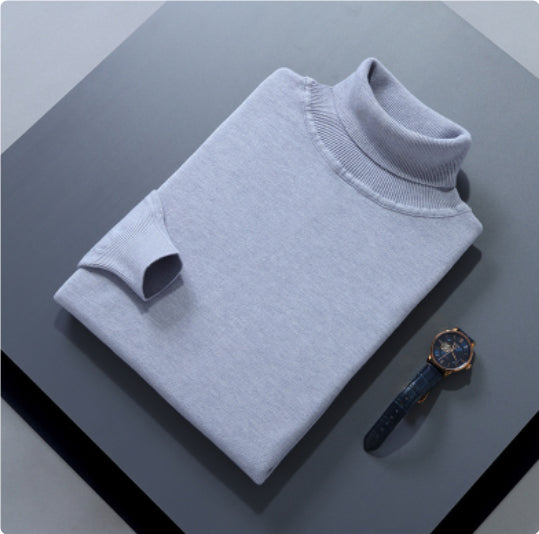 High Lapel Sweater Solid Color Casual