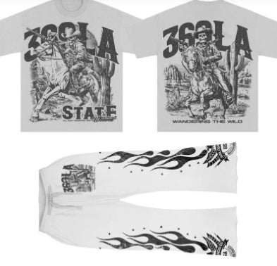 Wandering The Wild Short-Sleeve T-Shirt & Flare Sweatpants Full Set