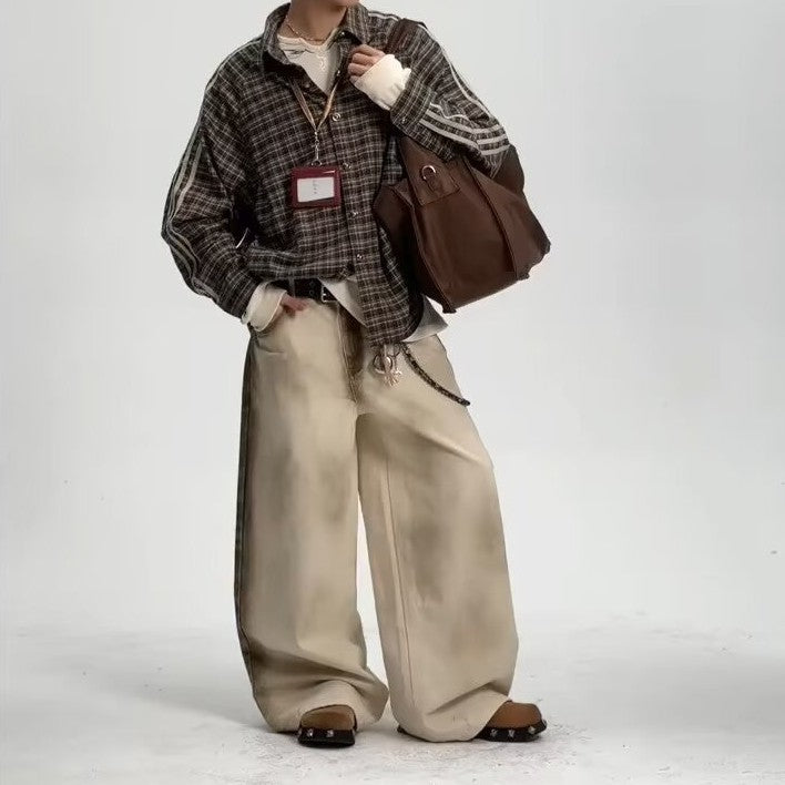 Loose Straight Retro Street Floor-length Pants