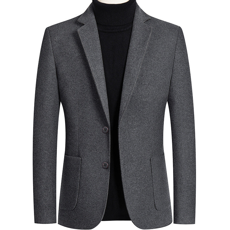 Autumn And Winter Solid Color Short Wool Woolen Men's Suit