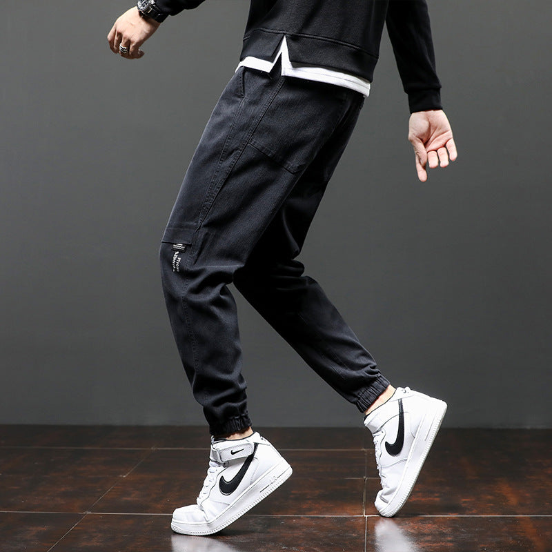 Men's Trousers Loose Straight-Leg Overalls