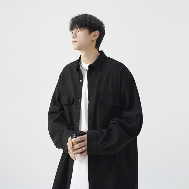 Men's Loose Large Size Casual Work Shirt Jacket