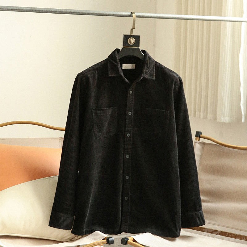Pure Cotton Corduroy Men's Solid Color Casual Long Sleeves