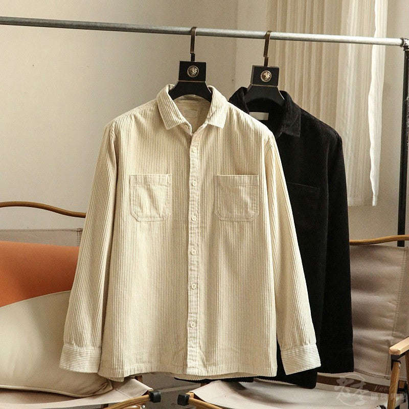 Pure Cotton Corduroy Men's Solid Color Casual Long Sleeves