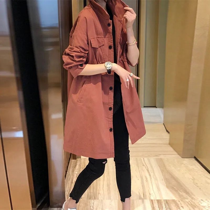 Fashion Korean Style Loose Leisure Anti-aging Mid-length Coat