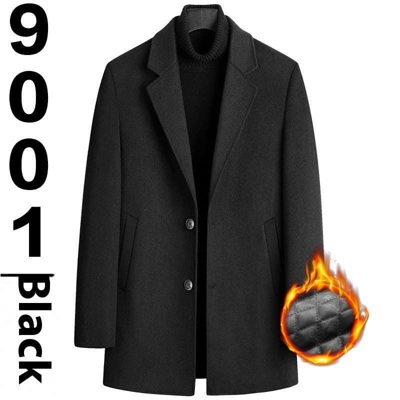 Single-breasted Woolen Coat Men's Clothing