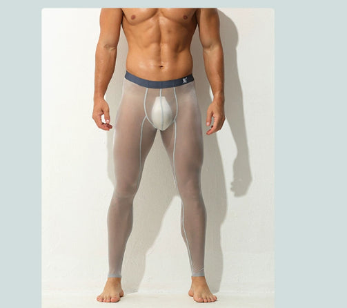 Men's Ultra-Thin Sexy Ice Silk Leggings