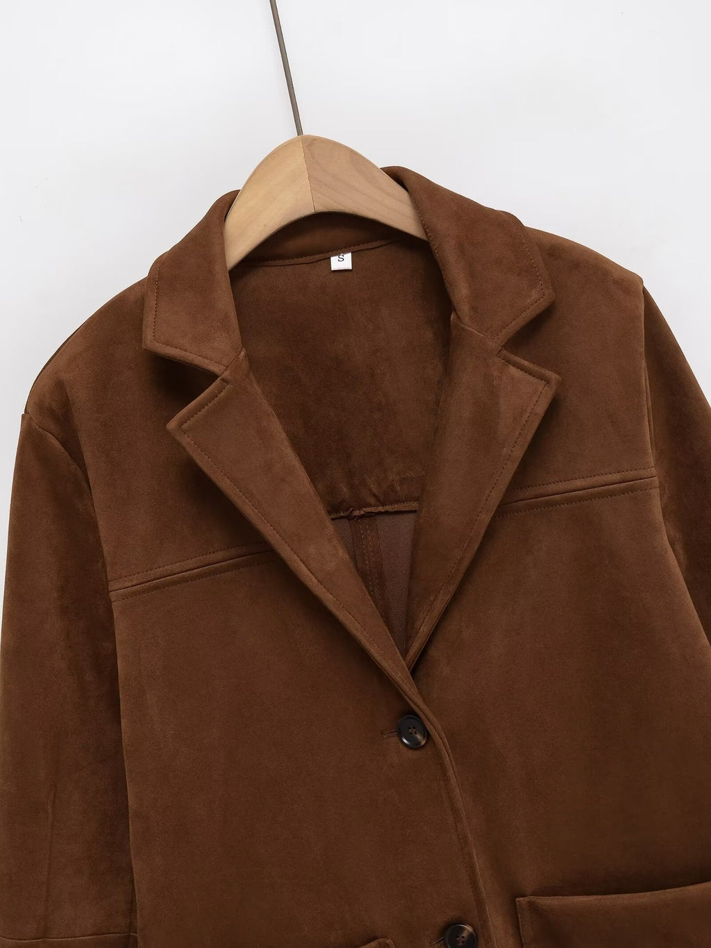 New Suede Texture Loose Casual Long Sleeves Suit Jacket