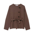 Women's Belted Knit Short Coat