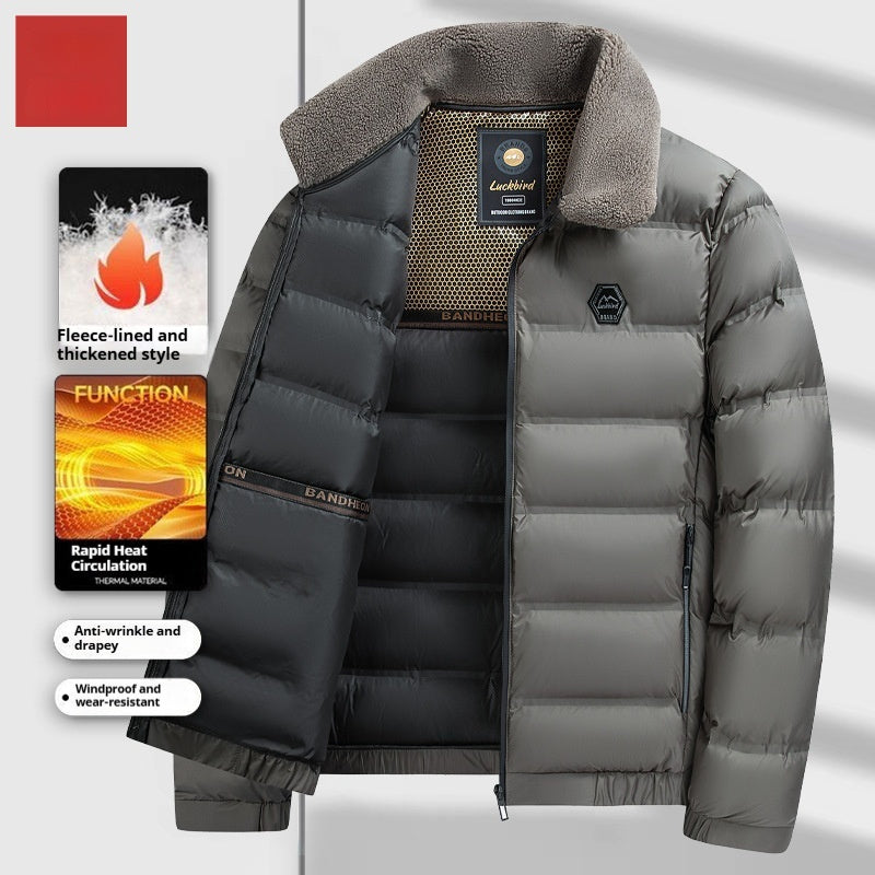 Men's Winter Business Casual Lapels Fur Collar Coat