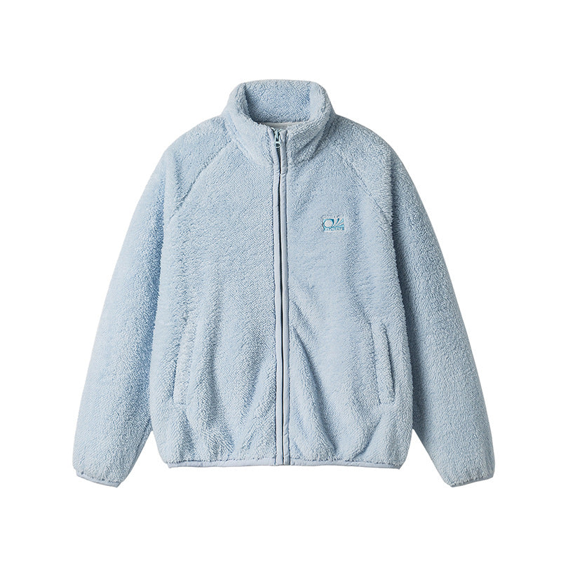 Thickening Stand Collar Olympic Fleece Cotton-padded Coat For Men And Women Lovers Wild