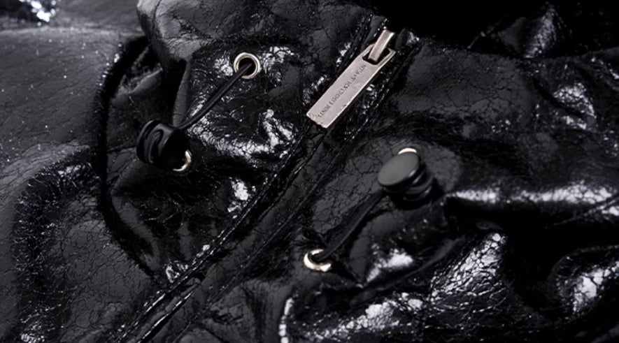 Dark Sleeveless Hooded Vest Coat