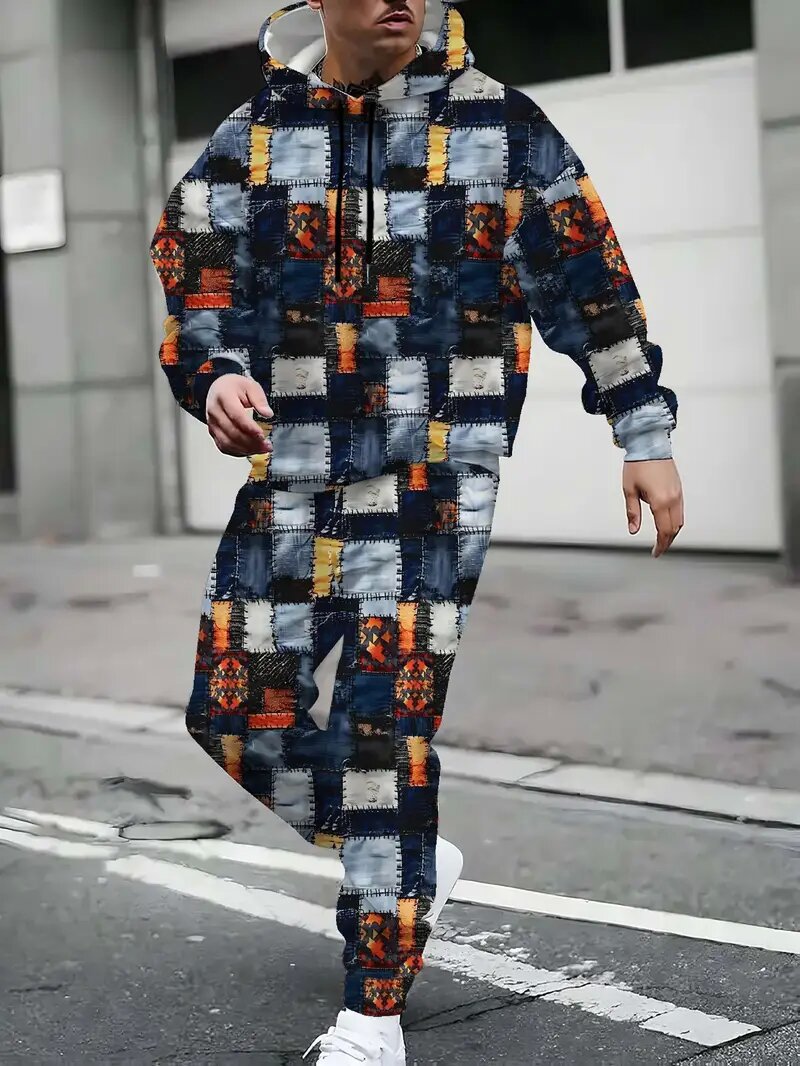 Men's Hooded Sweatshirt Sports Suit