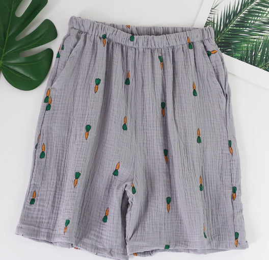 Men's Home Wear Loose-fitting Short Shorts Made Of Pure Cotton Crepe