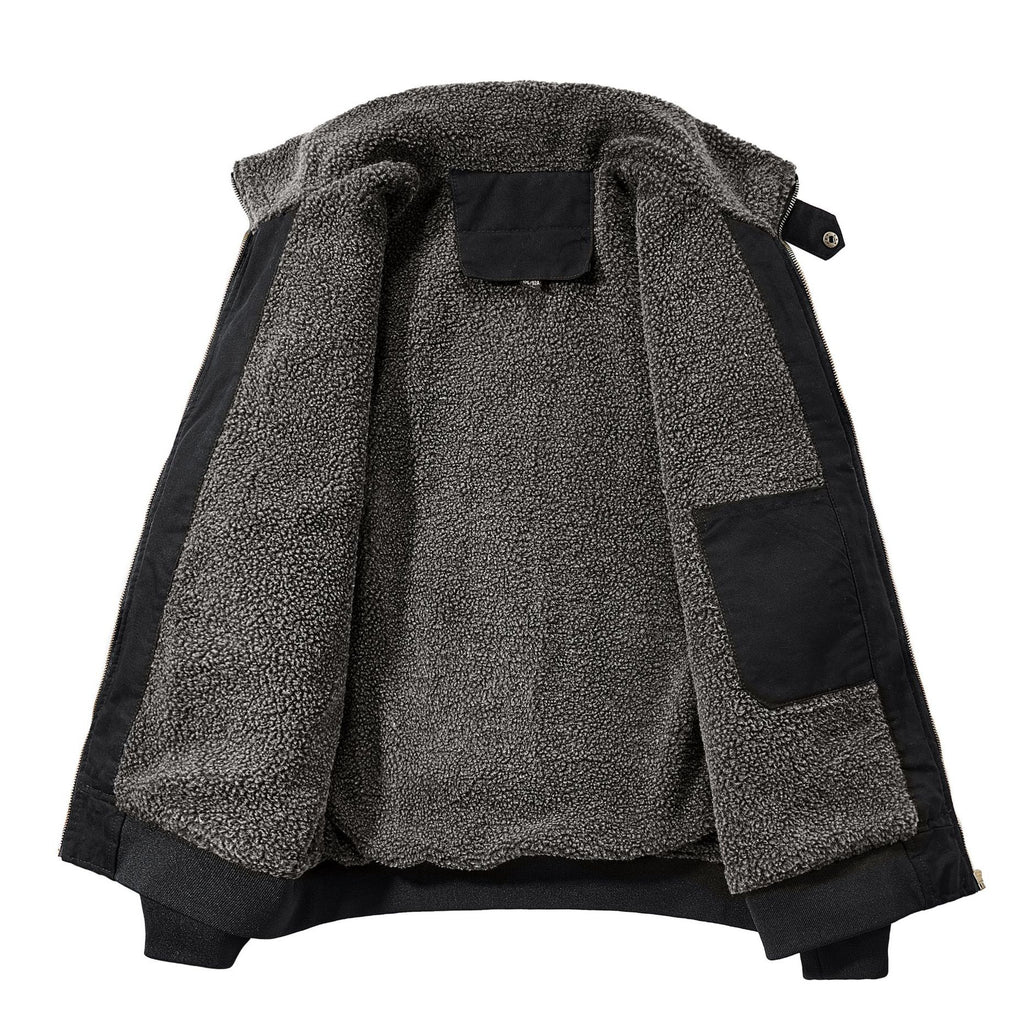 Winter Fleece Cotton Coat For Men, Fleece-lined And Thickened Cotton Jacket