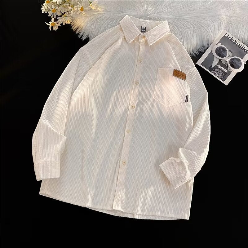 Simple American-style Retro Streetwear Loose-fit Boyfriend-style Trendy Shirt Jacket For Couples