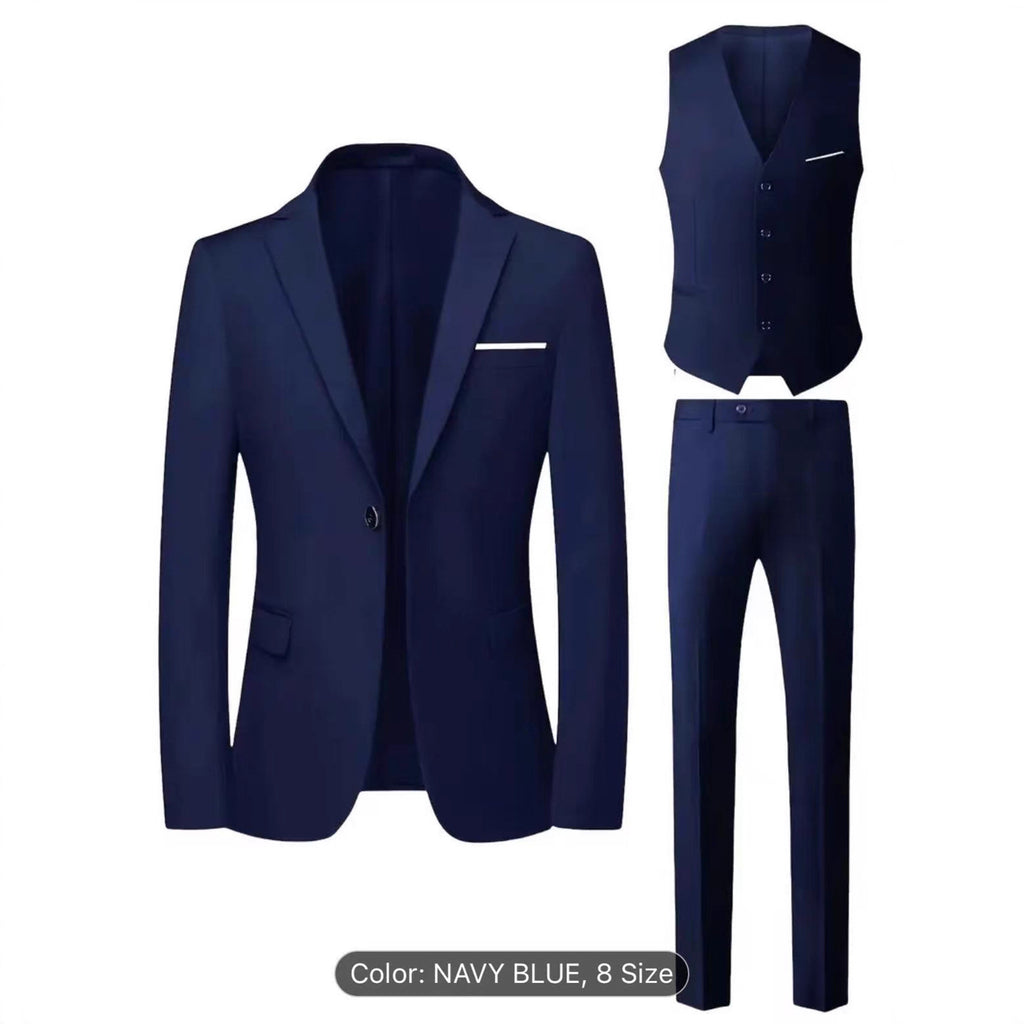 Men's Suit Set Wedding Host Business Three-piece Set