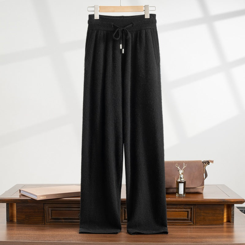 Men's Elastic High Waist Business Versatile Casual Loose Wide Leg Straight Pants