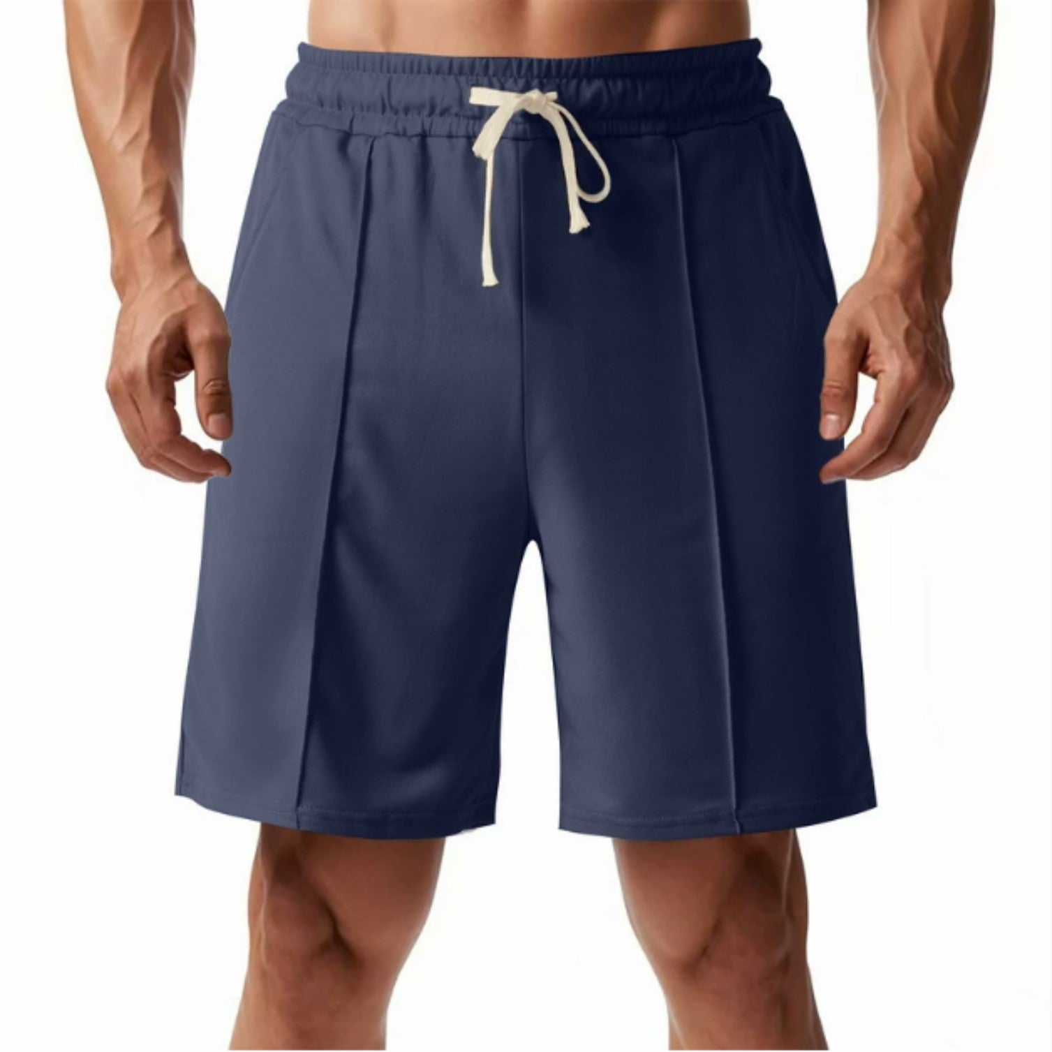 Men's Casual Sport Ribbed Solid Color Shorts