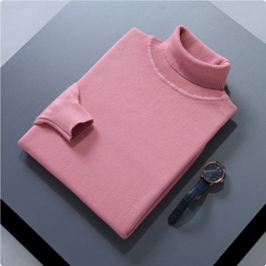 High Lapel Sweater Solid Color Casual