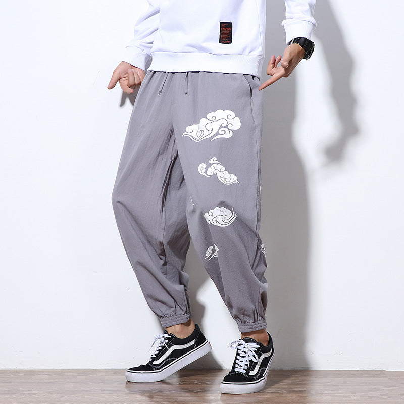 Chinese Fashion Xiangyun Large - size Loose Casual Pants Male