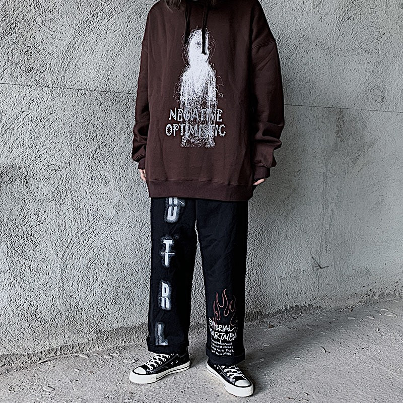 Printed Straight Leg Loose Casual Long Pants