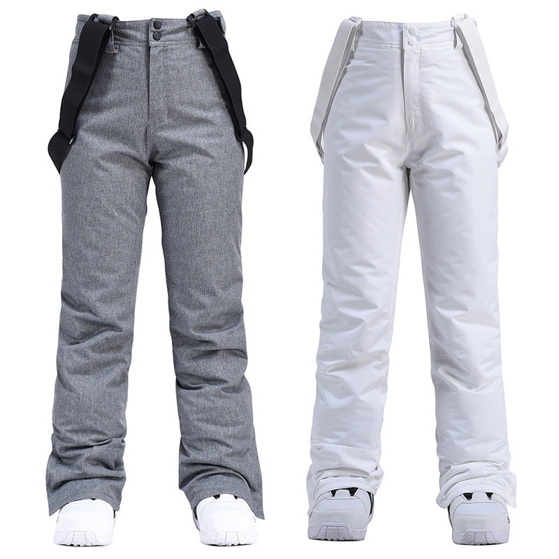 Men's Windproof Waterproof Detachable Elastic Waist Thick Thermal Cotton Pants