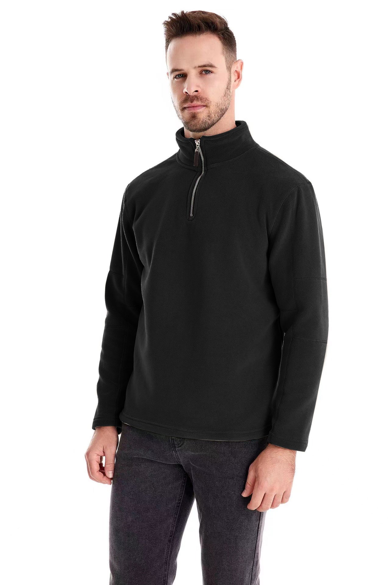 Men's Lambswool Padded Thickened Stand-Up Collar Sweater Top