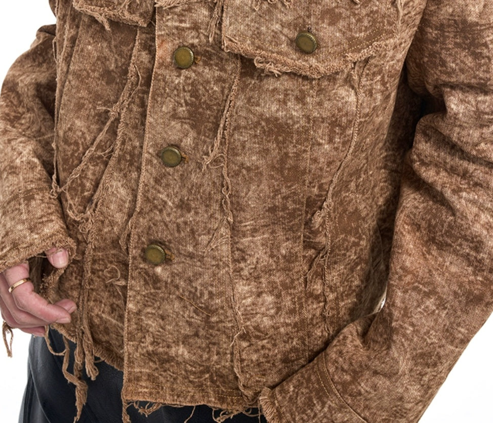 Desert Waste Soil Wind Rough Edge Damage Denim Coat