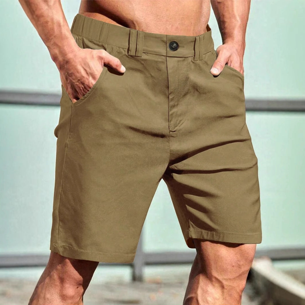 Men's British Style Suit Work Casual Straight Shorts