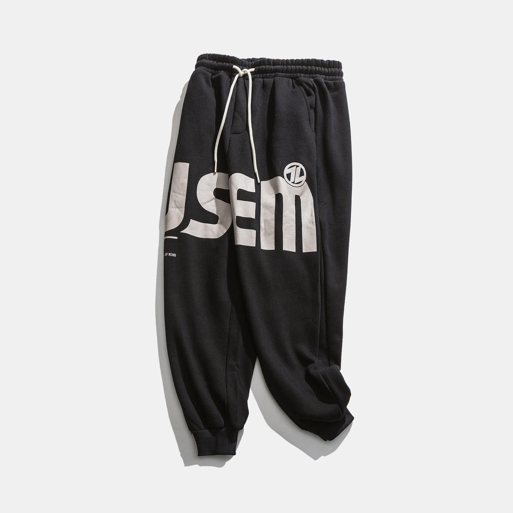 Trendy Loose Thick Straight-leg Sports Trousers