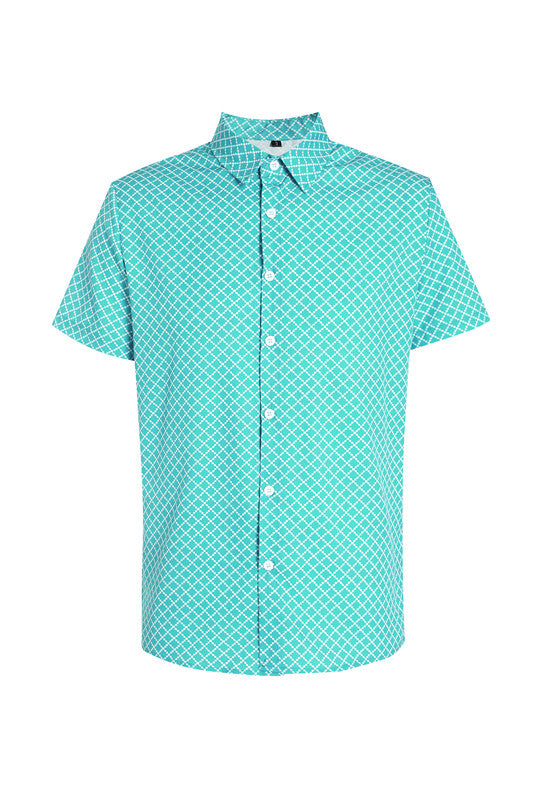 A Classic And Fashionable Diamond-shaped Small Checkered Shirt For Men