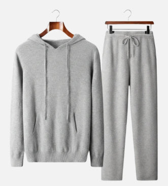 Men's Solid Color Loose Knitted Hooded Long Sleeve Base Sweater