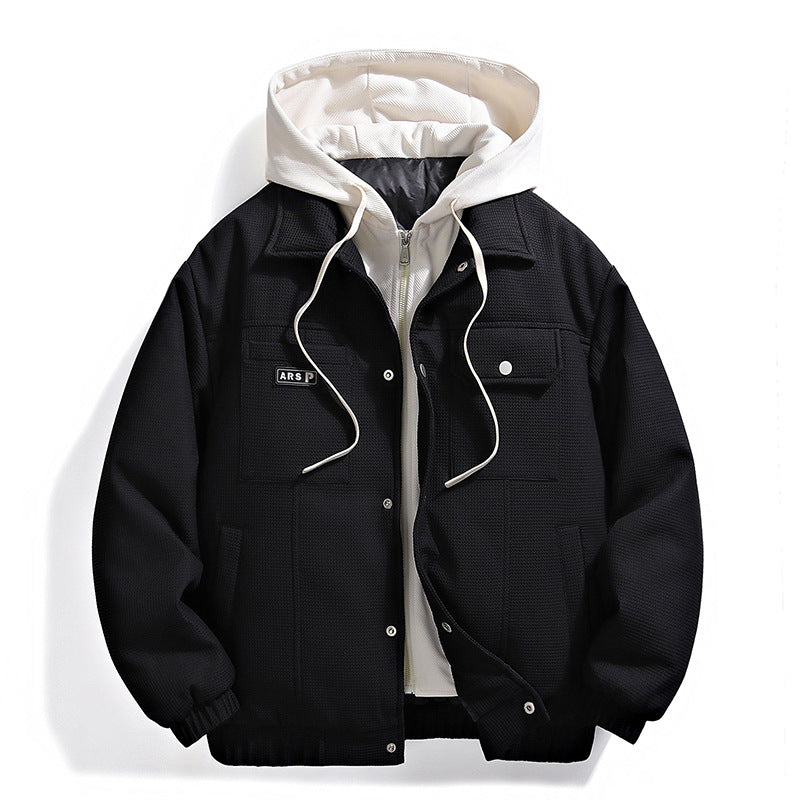 Retro Fake White Duck Down Waffle Down Jacket