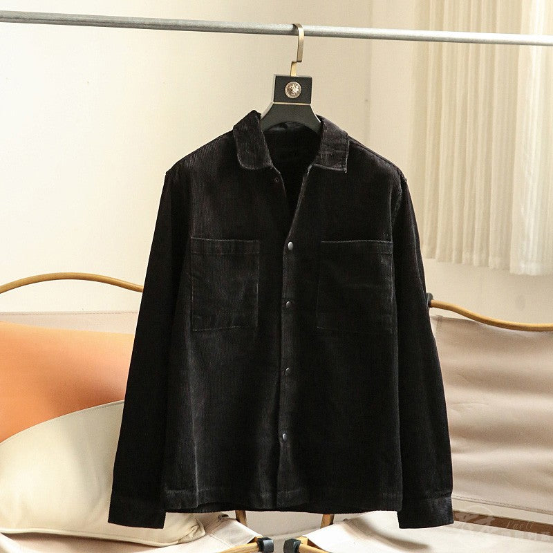Pure Cotton Corduroy Men's Solid Color Casual Long Sleeves