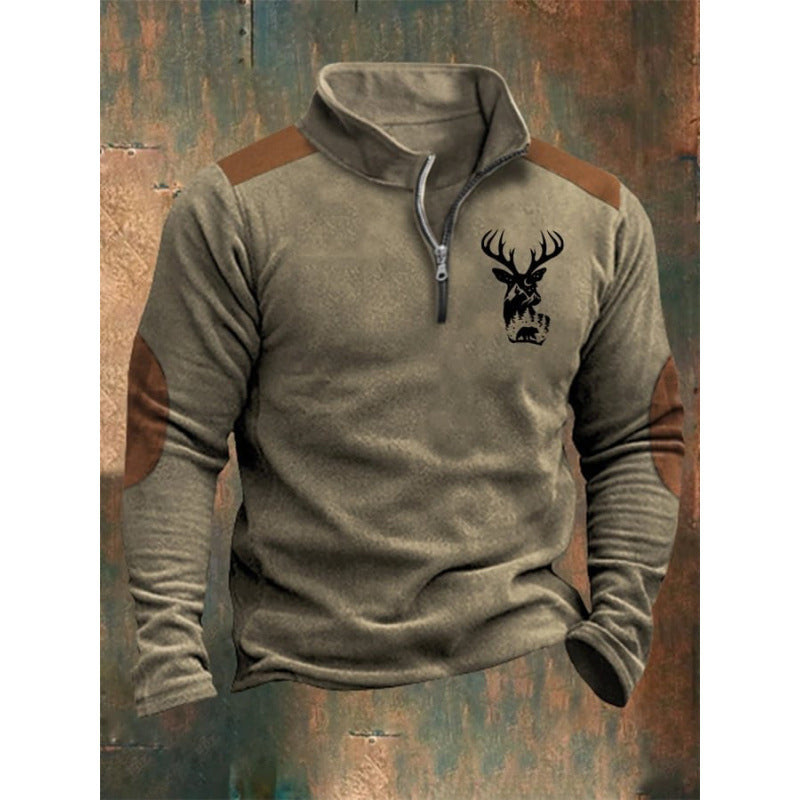 Men's Casual StandUp Collar Half Zip Pullover Sweater