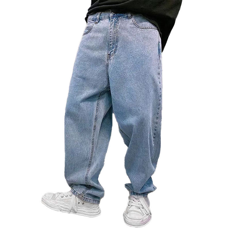 Men's Non-elastic Button Waist Casual Jeans