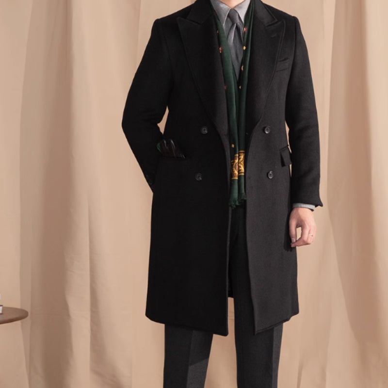 Double Breasted Coat Wool Atmospheric Field Coat