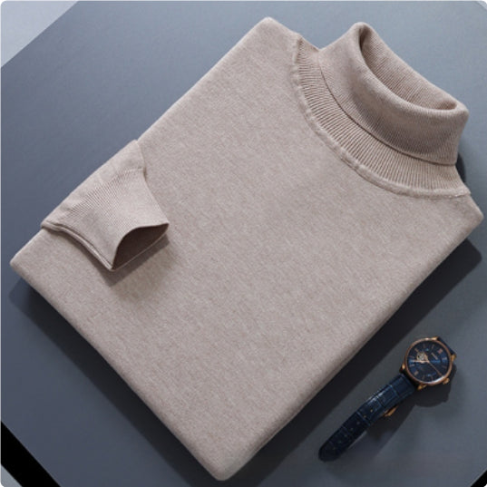 High Lapel Sweater Solid Color Casual