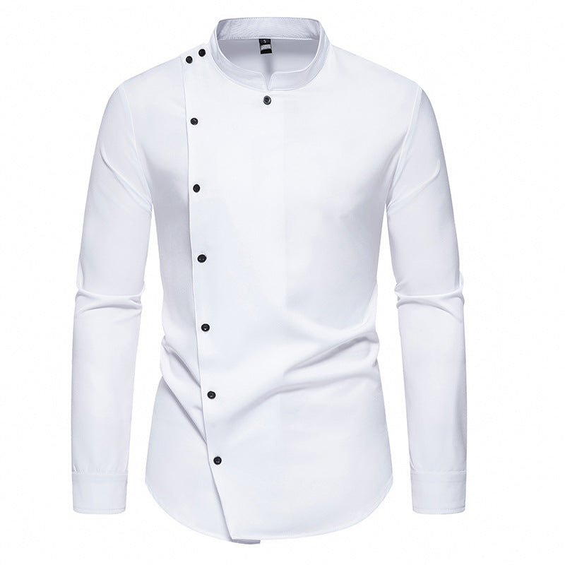 Long Sleeve Shirt Men's Stand Collar Workwear