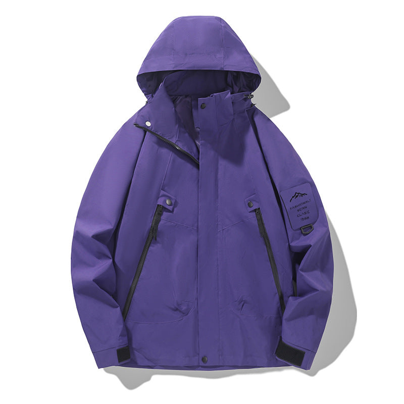 Color-blocked Hard-shell Outdoor Windbreaker Jacket