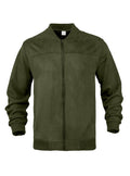Men's Solid Color Minimalism Casual Suede Zip Jacket