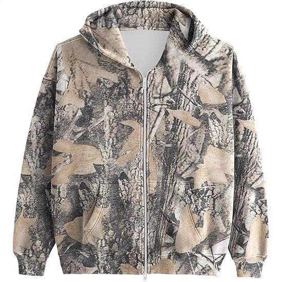 Men And Women Camouflage Hooded Jacket