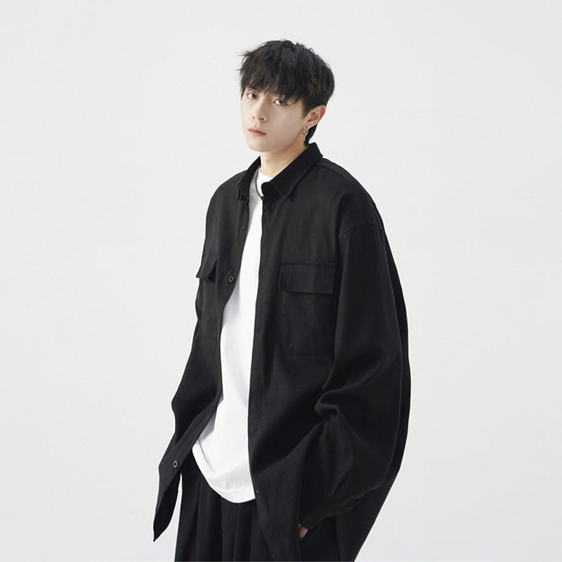 Men's Loose Large Size Casual Work Shirt Jacket