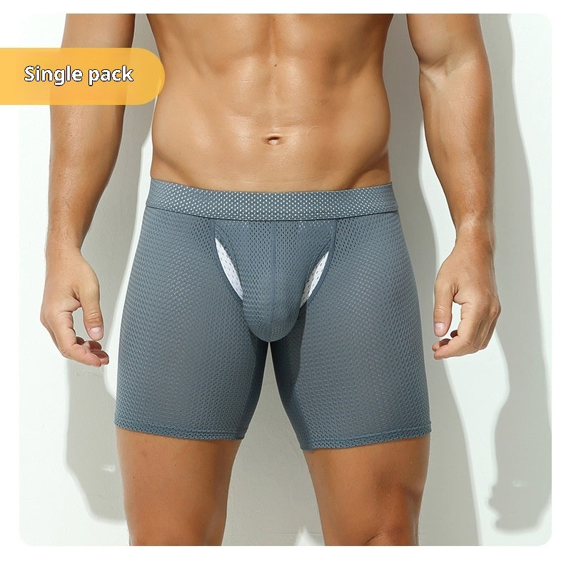 Ice Mesh Breathable Mesh Sport Men's Boxer Running Shorts