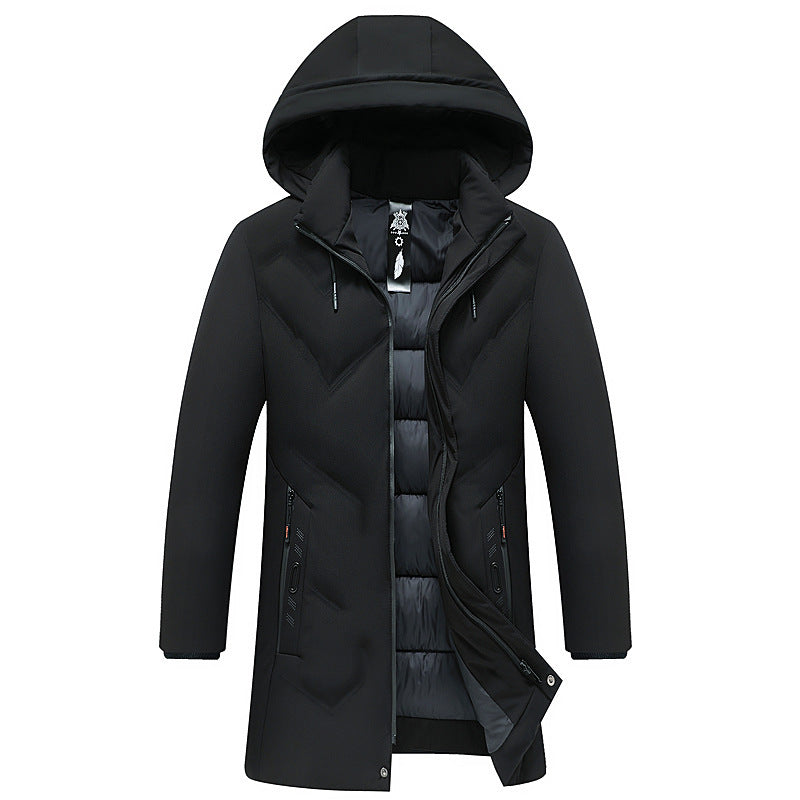 Thickened Mid-length Casual Warm Cotton Men's Jacket
